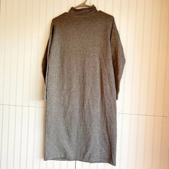 J. Jill Size XS Petite Dark Gray Mock Neck Knit Sweater Dress NEW! - Picture 3 of 5